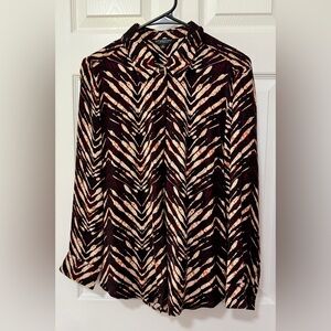 Liverpool Black and Cream Zebra A-Line Skirt